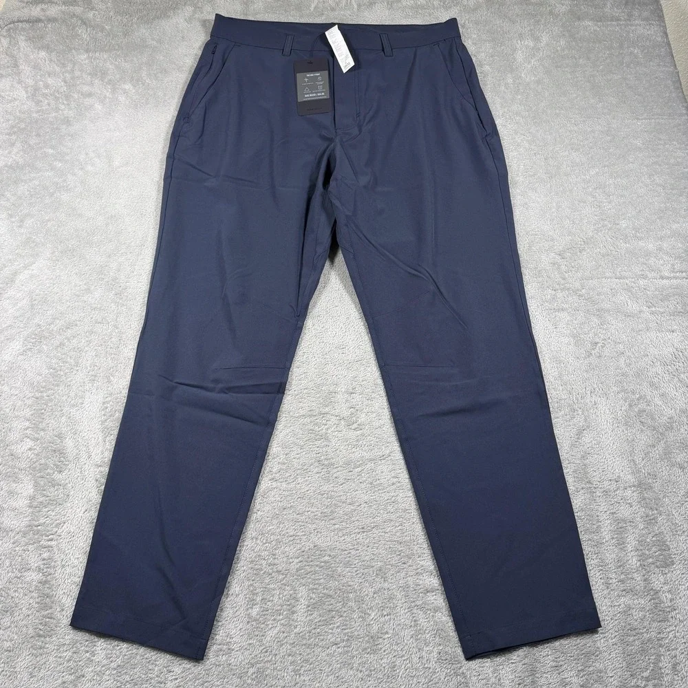 Fabletics The Only Pant Mens 35x32 Navy Blue Chino Stretch‎ Water Resistant NWT